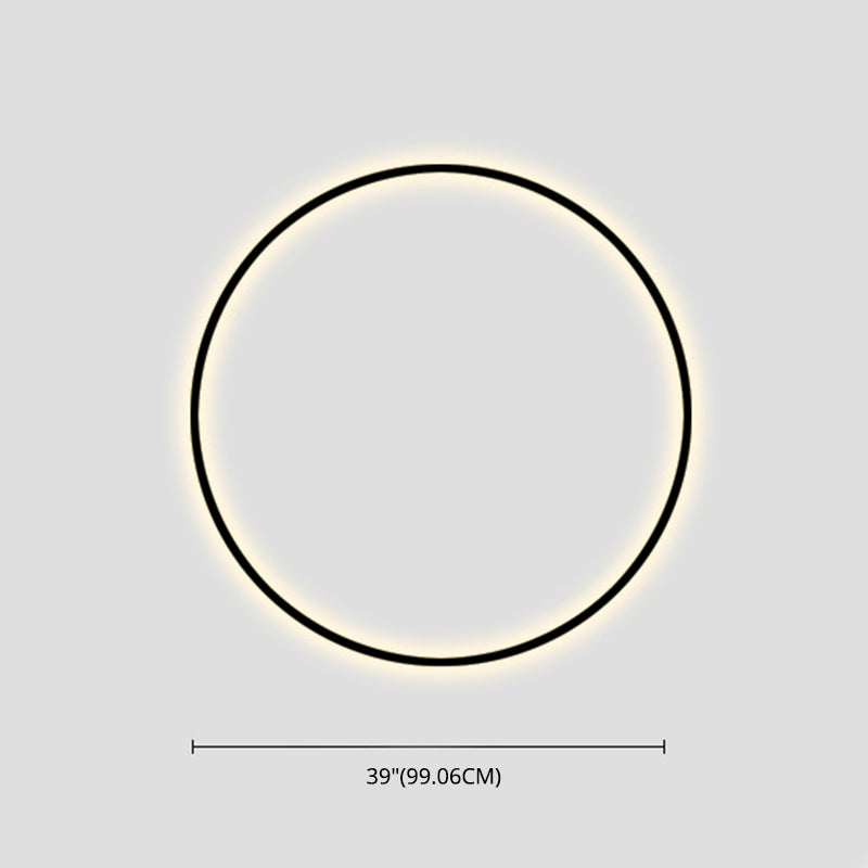Zwart minimalisme Ronde lijnen LED Wall Lamp Noordse stijl Aluminium SCONCE Licht voor woonkamer