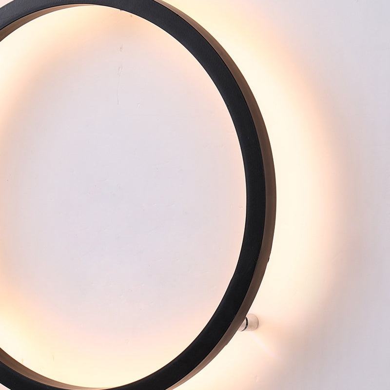 Zwart minimalisme Ronde lijnen LED Wall Lamp Noordse stijl Aluminium SCONCE Licht voor woonkamer