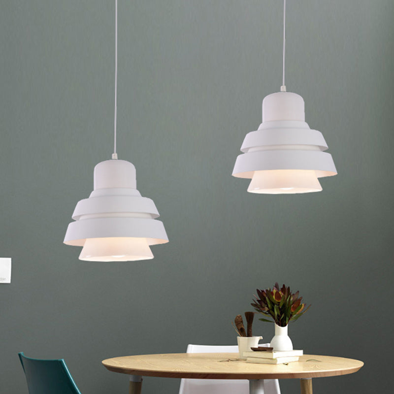 1 Glühbirnenschlafzimmer Anhänger Helles modernes weißes hängendes Lichtleuchten mit ausgestattetem Metallschatten