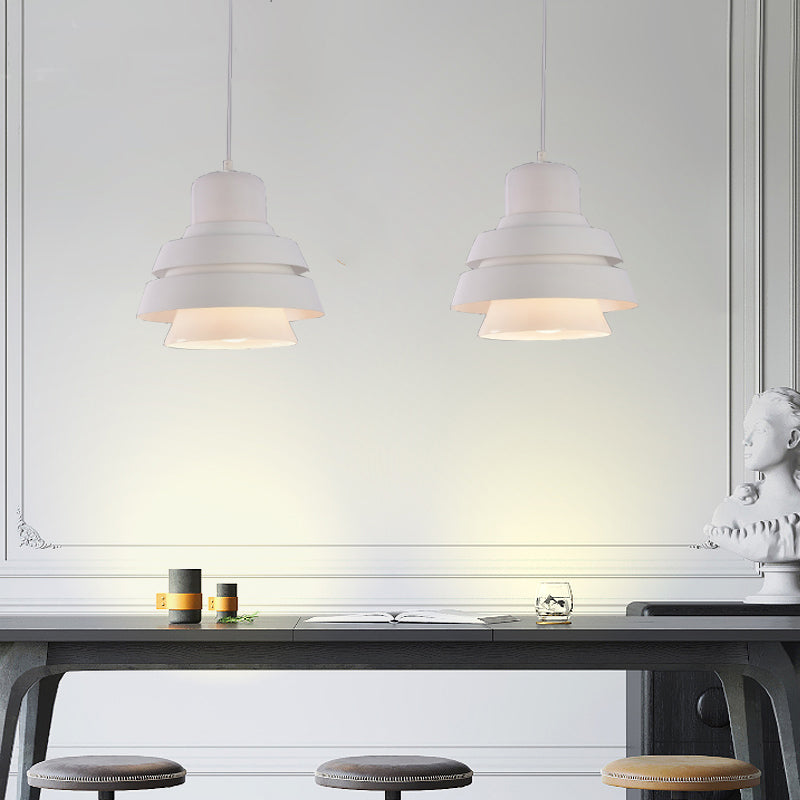 1 Glühbirnenschlafzimmer Anhänger Helles modernes weißes hängendes Lichtleuchten mit ausgestattetem Metallschatten