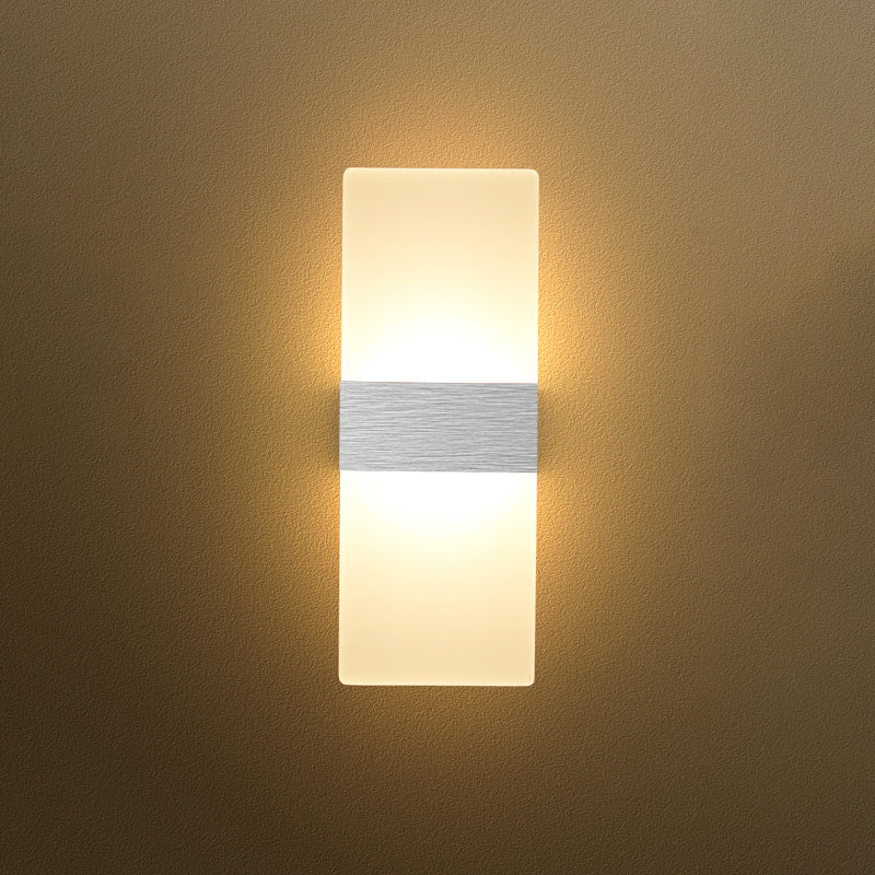 Lampada da parete per tonalità rettangolare in alluminio modernista Light Sconce a 1 luce per camera da letto