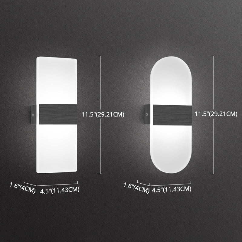 Lampada da parete per tonalità rettangolare in alluminio modernista Light Sconce a 1 luce per camera da letto