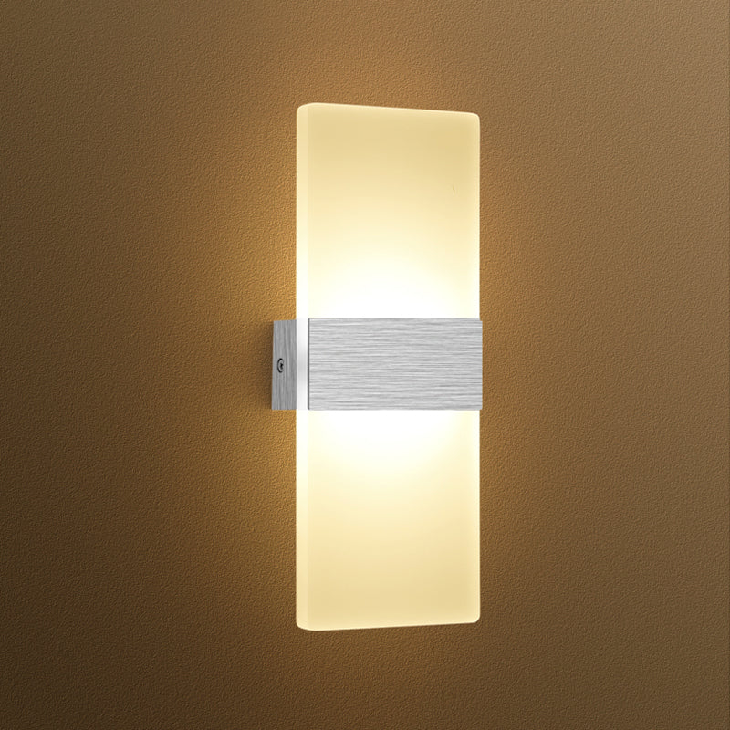 Lampada da parete per tonalità rettangolare in alluminio modernista Light Sconce a 1 luce per camera da letto