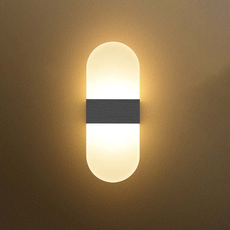 Lampada da parete per tonalità rettangolare in alluminio modernista Light Sconce a 1 luce per camera da letto