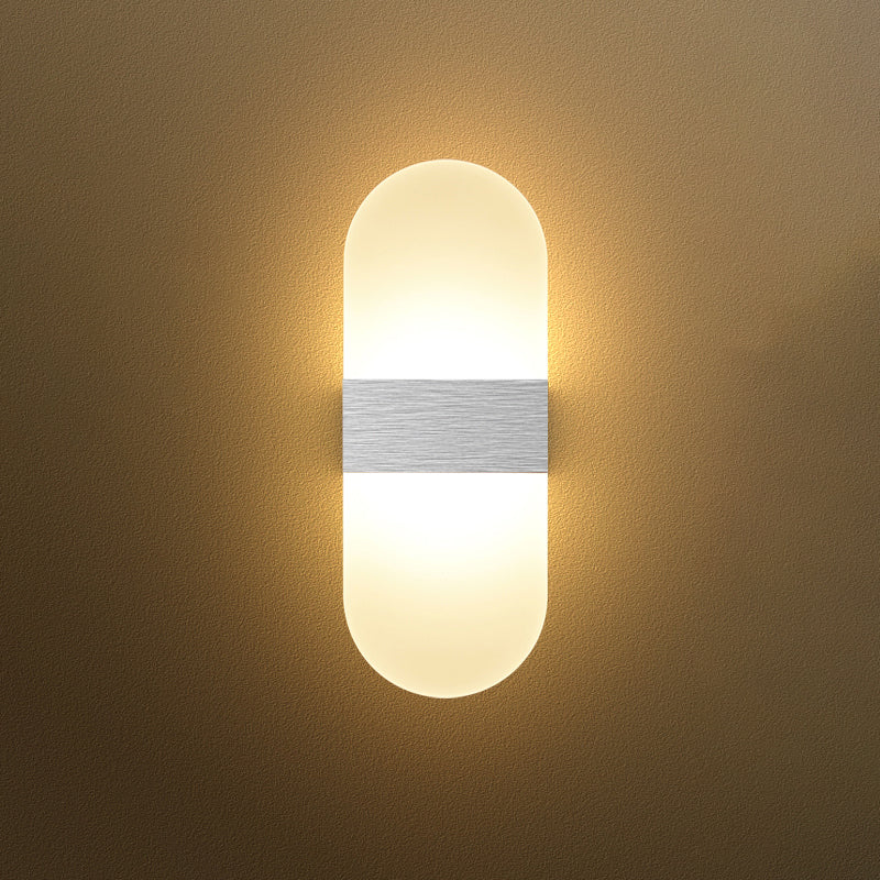 Lampada da parete per tonalità rettangolare in alluminio modernista Light Sconce a 1 luce per camera da letto