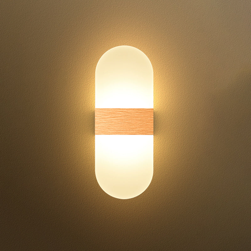 Lampada da parete per tonalità rettangolare in alluminio modernista Light Sconce a 1 luce per camera da letto