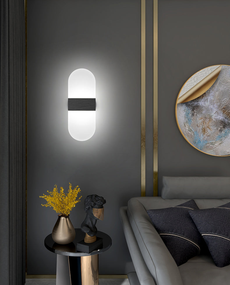 Lampada da parete per tonalità rettangolare in alluminio modernista Light Sconce a 1 luce per camera da letto