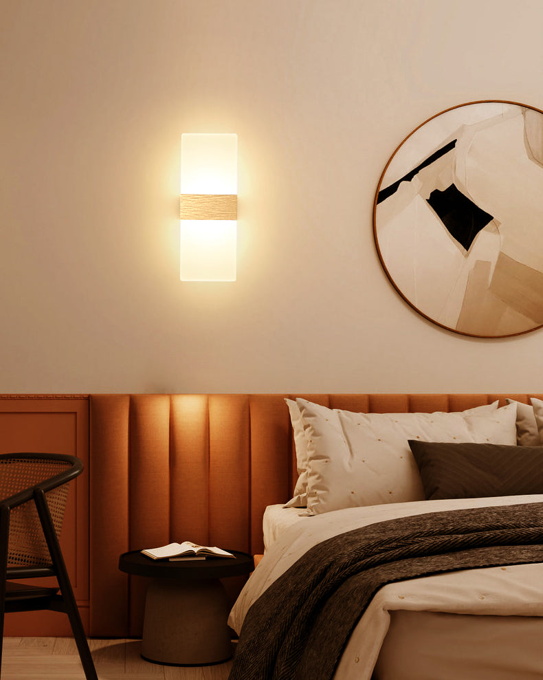 Lampada da parete per tonalità rettangolare in alluminio modernista Light Sconce a 1 luce per camera da letto
