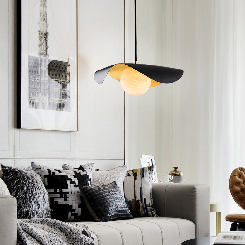 Luz de colgante colgante de suspensión en forma de sombrero Luz de techo colgante contemporáneo para sala de estar