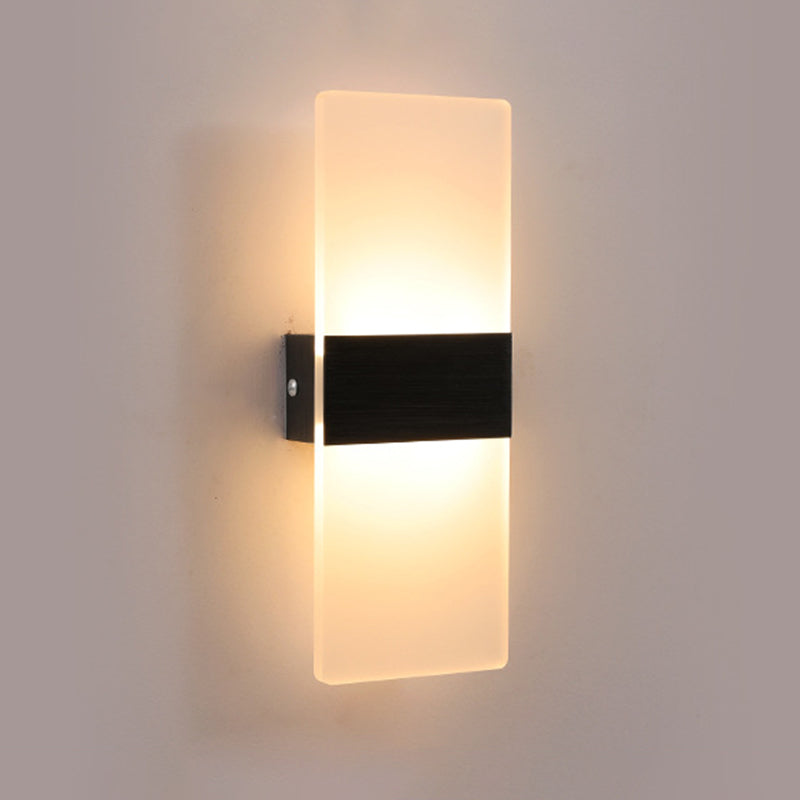 Brushed Aluminum Rectangular Acrylic LED Wall Lamp Contemporary Style Simplicity Indoor Sconce Light for Hallway Aisle