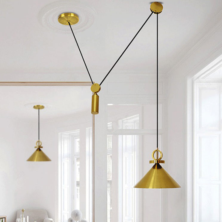 Metal Suppension Colgante Luz de oro moderno Down Lighting para comedor