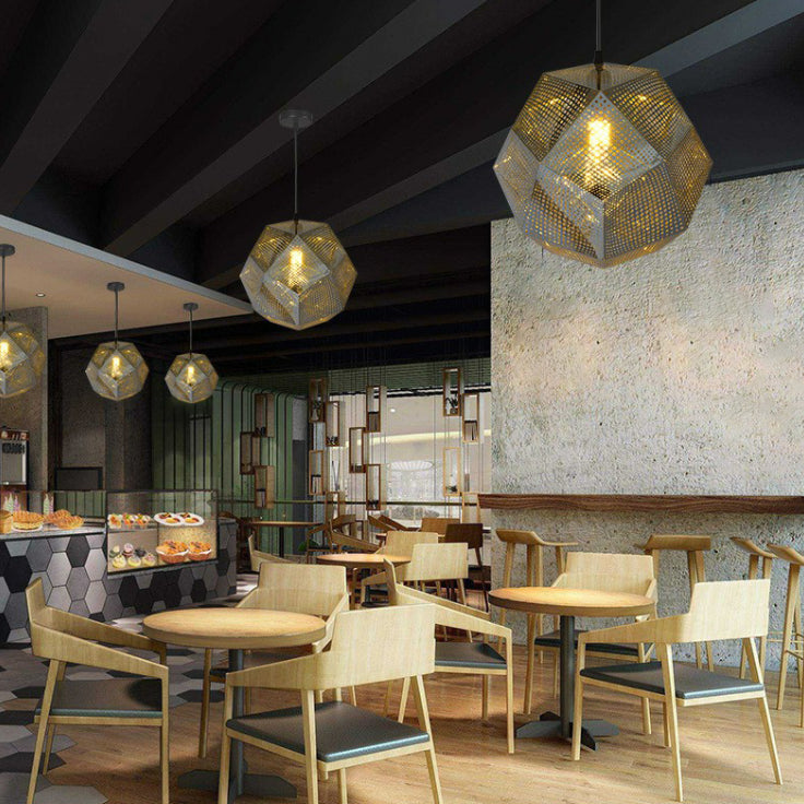 Modern Style Geometrical Hanging Light Kit Metal Restaurant Ceiling Pendant Light