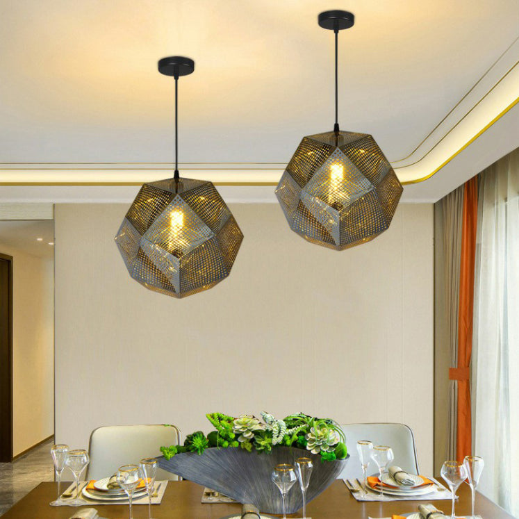 Modern Style Geometrical Hanging Light Kit Metal Restaurant Ceiling Pendant Light