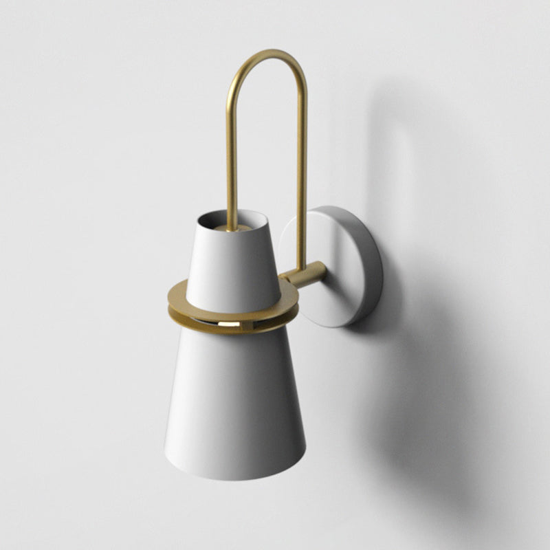 1 Light Metal Wall Light Fixture Modern Tapered Wall Sconces Lighting Fixtures for Bedroom