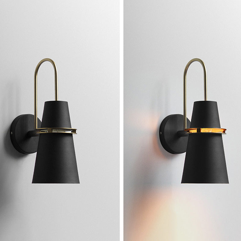 1 Light Metal Wall Light Fixture Modern Tapered Wall Sconces Lighting Fixtures for Bedroom