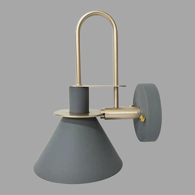 1 Light Metal Wall Mounted Light Fixture Modern Dual Cone Wall Sconce Lighting for Dining Room