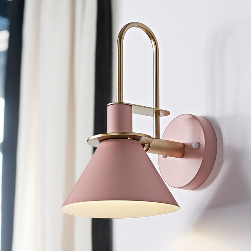 1 Light Metal Wall Mounted Light Fixture Modern Dual Cone Wall Sconce Lighting for Dining Room