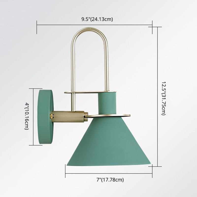1 Light Metal Wall Mounted Light Fixture Modern Dual Cone Wall Sconce Lighting for Dining Room