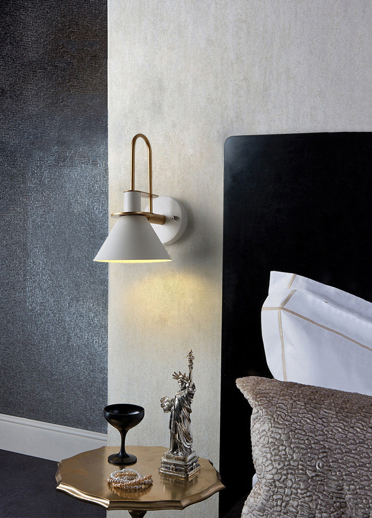 1 Light Metal Wall Mounted Light Fixture Modern Dual Cone Wall Sconce Lighting for Dining Room
