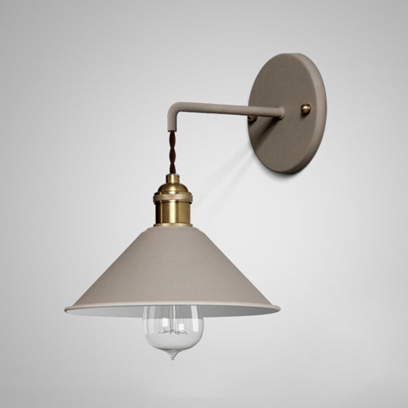 1 Light Metal Wall Mounted Light Fixture Modern Cone Wall Sconce Lighting for Dining Room