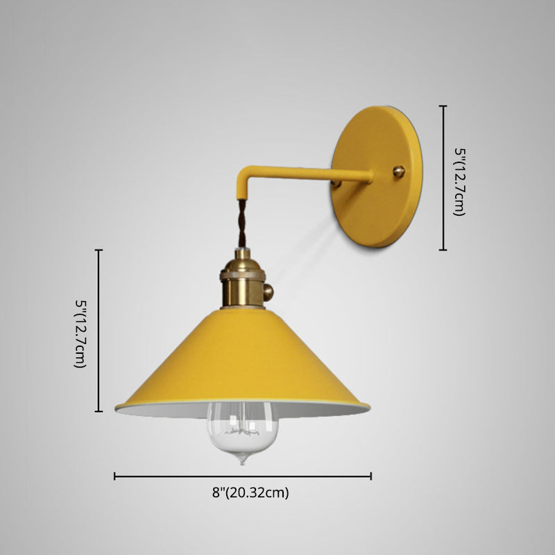 1 Light Metal Wall Mounted Light Fixture Modern Cone Wall Sconce Lighting for Dining Room