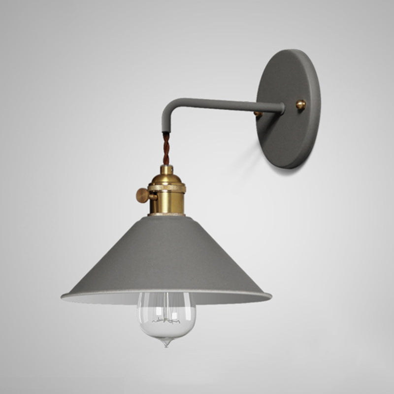 1 Light Metal Wall Mounted Light Fixture Modern Cone Wall Sconce Lighting for Dining Room