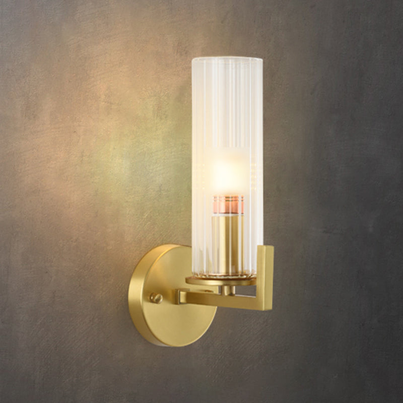 Oro Pronzo da parete a 1 luci a 1 luce in moderna luce da parete da interno in rame di lusso con tonalità di vetro