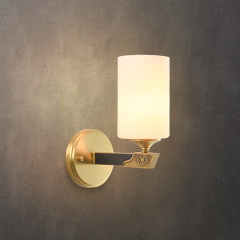 Oro Pronzo da parete a 1 luci a 1 luce in moderna luce da parete da interno in rame di lusso con tonalità di vetro