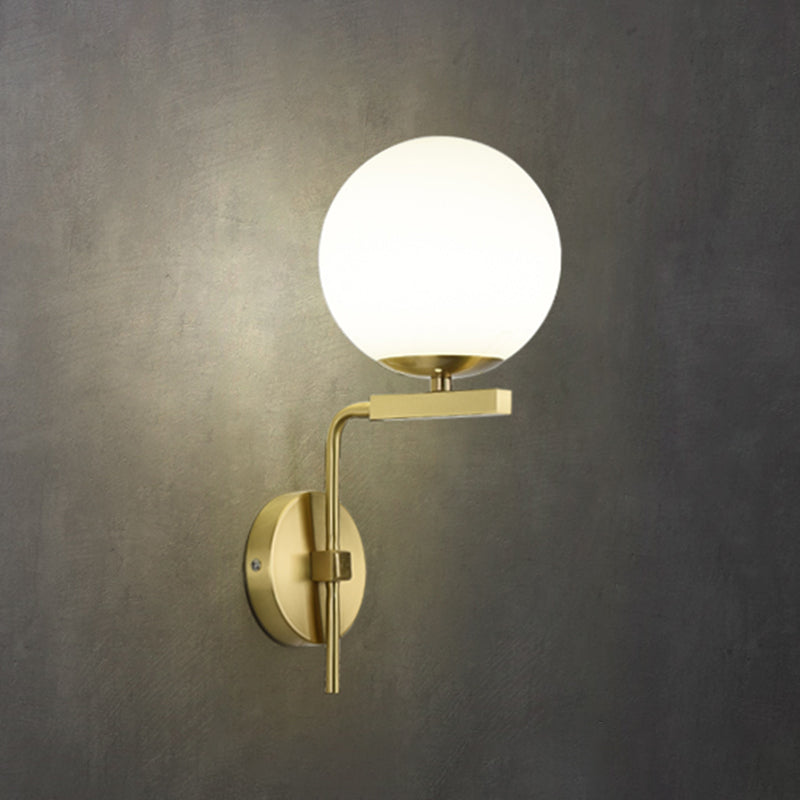 Oro Pronzo da parete a 1 luci a 1 luce in moderna luce da parete da interno in rame di lusso con tonalità di vetro