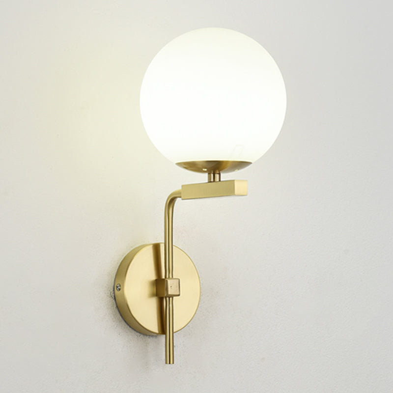 Oro Pronzo da parete a 1 luci a 1 luce in moderna luce da parete da interno in rame di lusso con tonalità di vetro