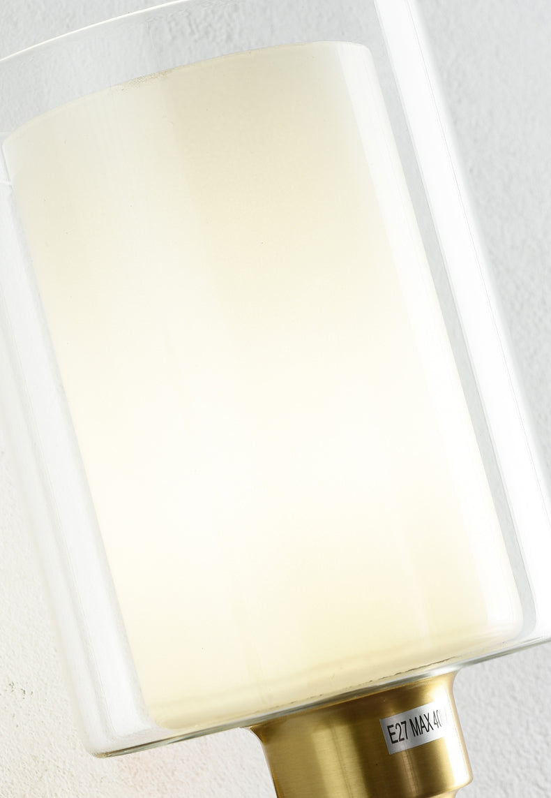 Oro Pronzo da parete a 1 luci a 1 luce in moderna luce da parete da interno in rame di lusso con tonalità di vetro