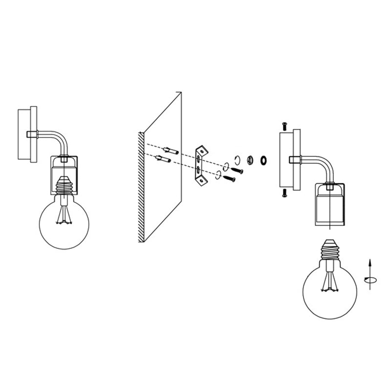 Lampade a parete per lampadina nuda Lampade a parete Ultra-Modern Wall Sconce Lighting per camera da letto