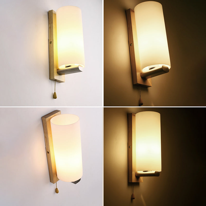 Moderna semplicità cilindri con le luci di applique luci latte murale vetrino illuminazione con camera da letto per camera da letto