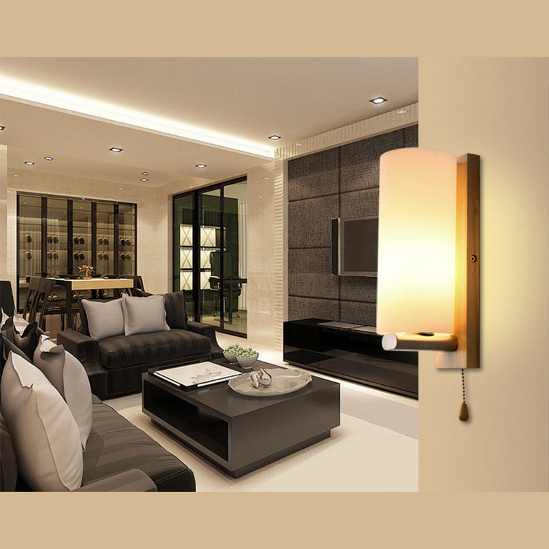 Moderna semplicità cilindri con le luci di applique luci latte murale vetrino illuminazione con camera da letto per camera da letto