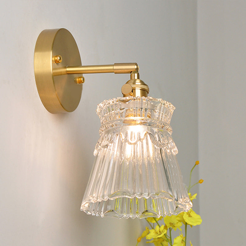 Modern Simplicity Cup Wall Mounted Light Fixture Clear Glass Wall Mount Light Fixture for Living Room