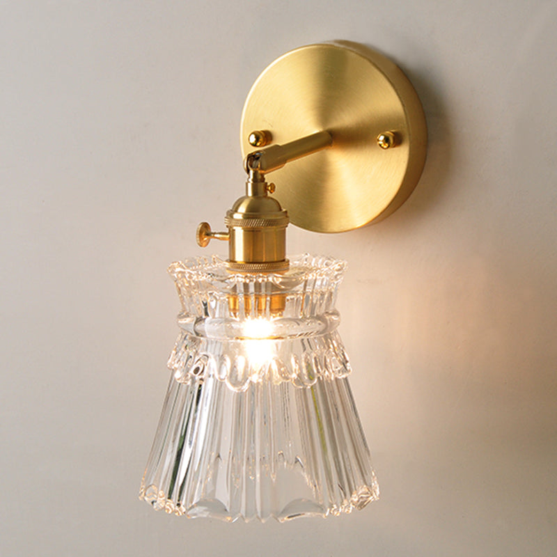 Modern Simplicity Cup Wall Mounted Light Fixture Clear Glass Wall Mount Light Fixture for Living Room