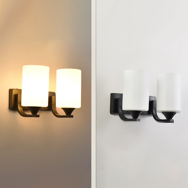 Moderna semplicità cilindri con le luci di applique luci latte murale vetrino illuminazione con camera da letto per camera da letto
