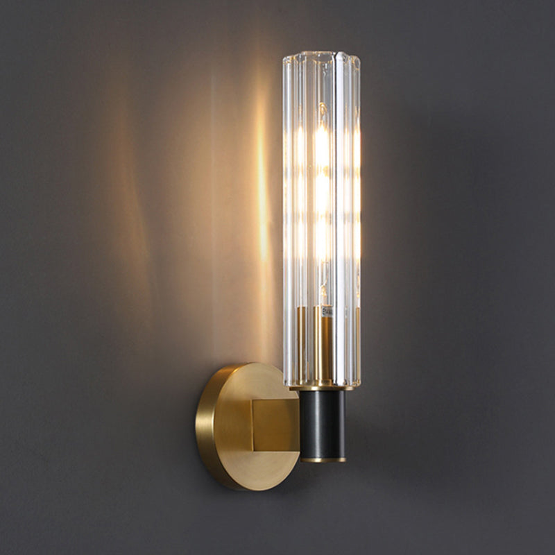 Ultra-modern Cylinder Wall Mount Lighting Clear Glass Wall Mounted Light Fixture for Living Room