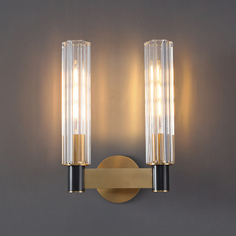 Ultra-modern Cylinder Wall Mount Lighting Clear Glass Wall Mounted Light Fixture for Living Room