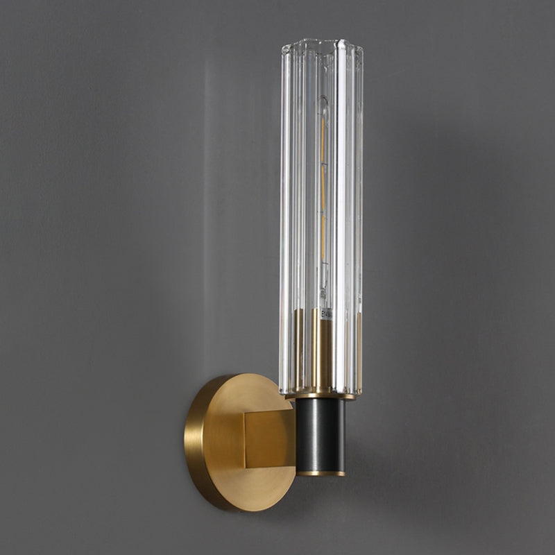 Ultra-modern Cylinder Wall Mount Lighting Clear Glass Wall Mounted Light Fixture for Living Room