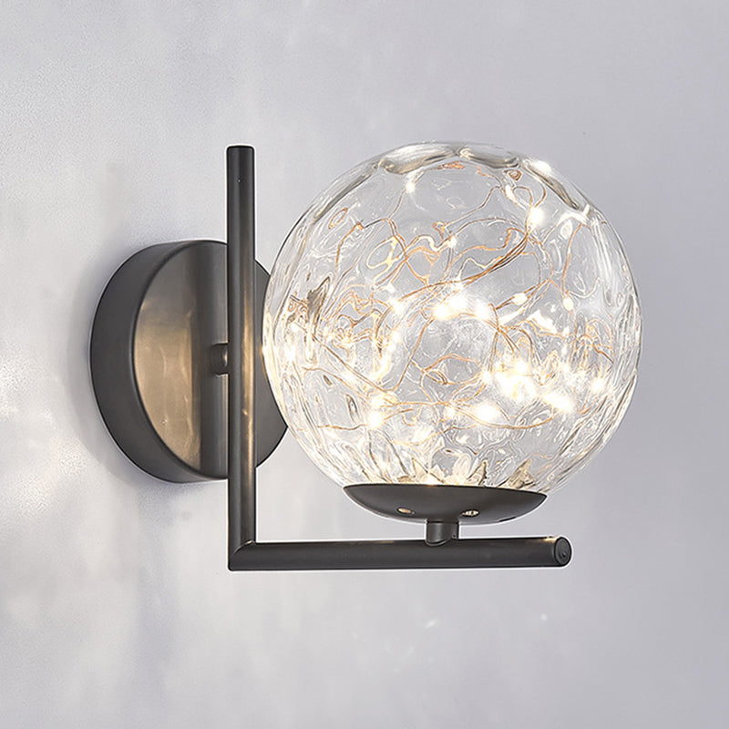 1 licht wit glazen wand gemonteerd verlichtingsarmatuur moderne bol wandverlichting ideeën voor slaapkamer