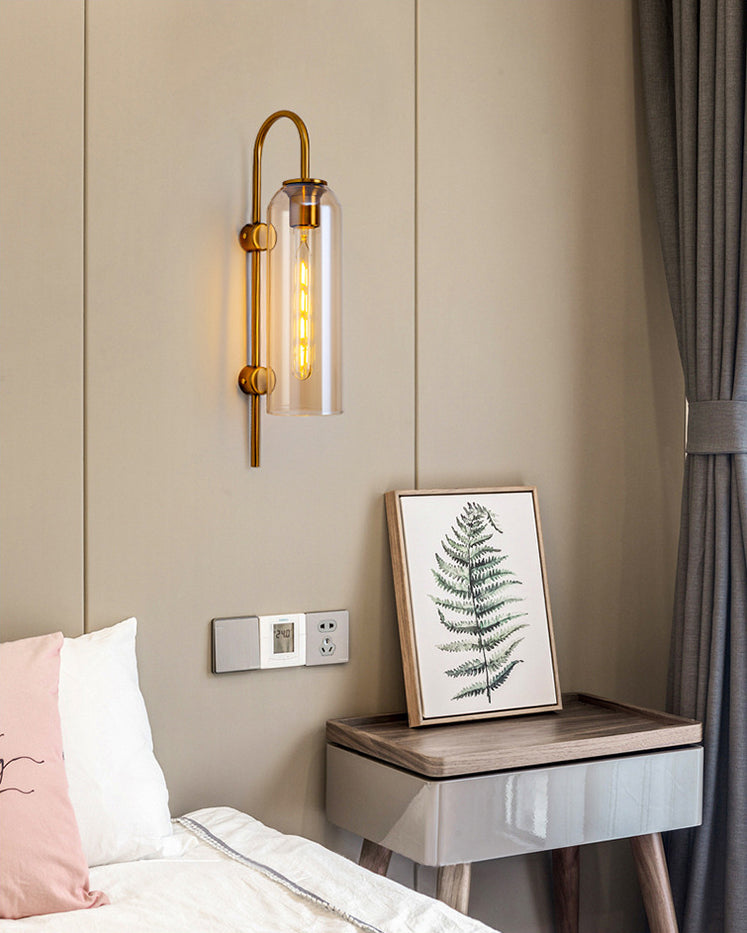 Ultra-modern Cylinder Wall Mount Lighting Glass Wall Mounted Light Fixture for Living Room