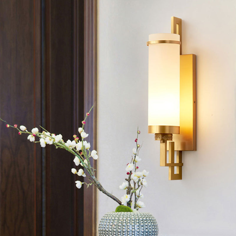 Postmoderne Einfachheit Zylinder Wandleuchte Glaswandleuchten für Schlafzimmer