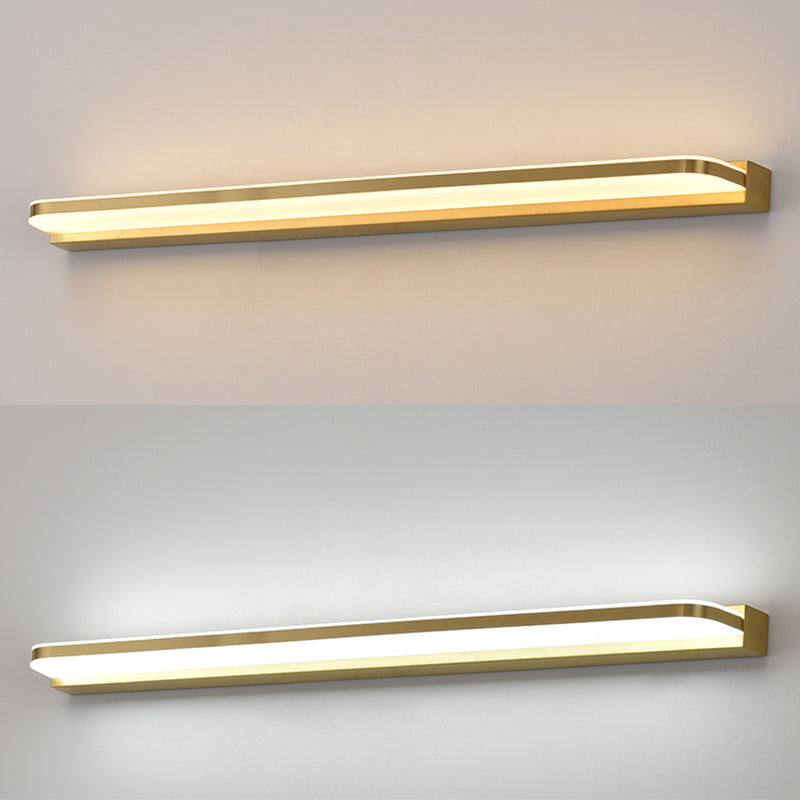 Modern Minimalist Style Ultra-thin Wall Mounted Light Fixture Copper Wall Light Sconces for Bathroom