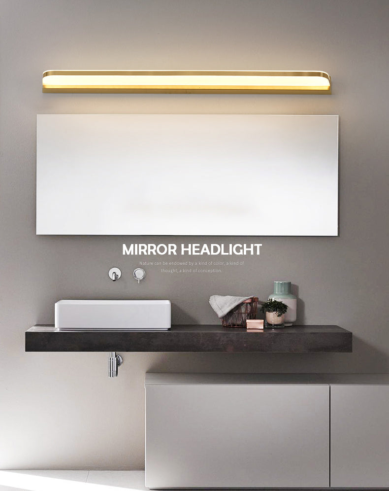 Modern Minimalist Style Ultra-thin Wall Mounted Light Fixture Copper Wall Light Sconces for Bathroom