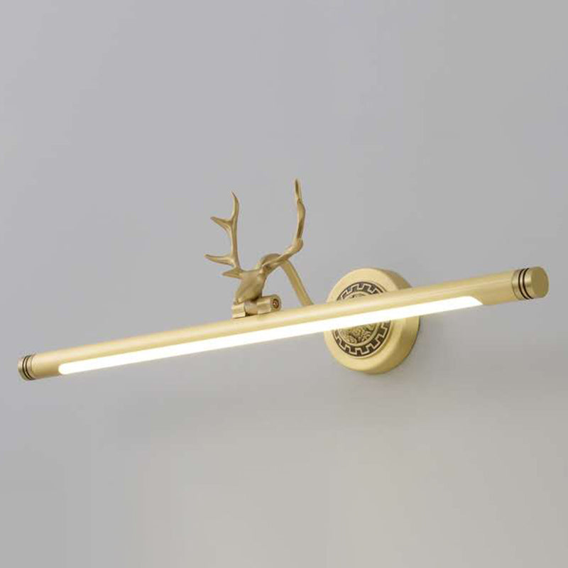 Modern Minimalist Style Antifogging Wall Mounted Vanity Lights Copper Flush Mount Wall Sconce for Bathroom