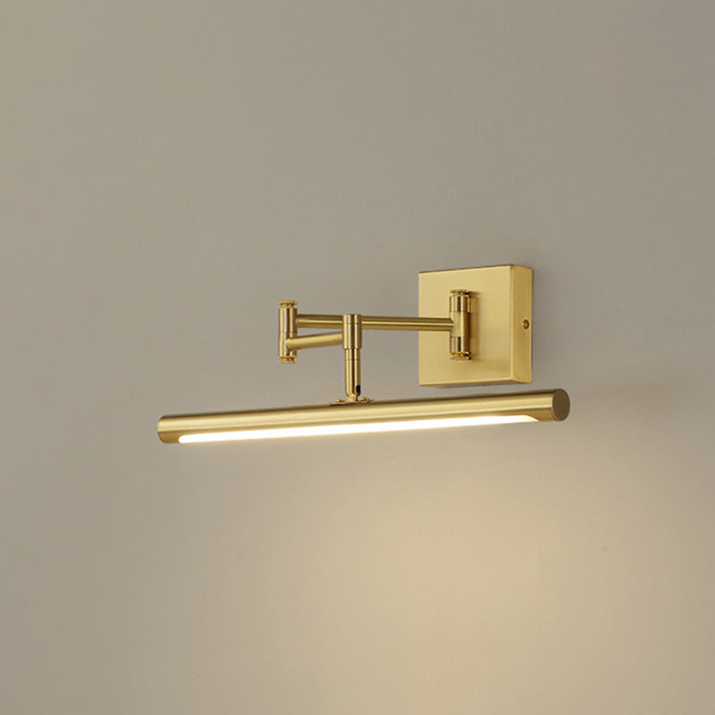 Modern Minimalist Style Tubes Wall Mounted Vanity Lights Copper Flush Mount Wall Sconce for Bathroom