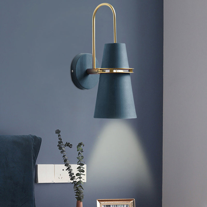 1 Light Metal Wall Mount Light Fixture Modern Dual Cone Wall Sconce Lighting for Bedroom