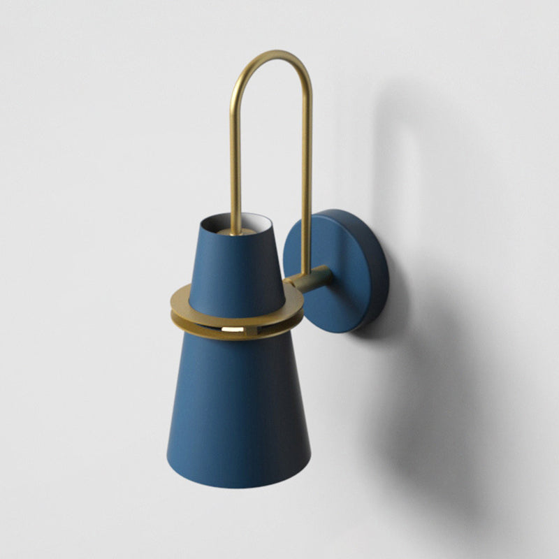 1 Light Metal Wall Mount Light Fixture Modern Dual Cone Wall Sconce Lighting for Bedroom