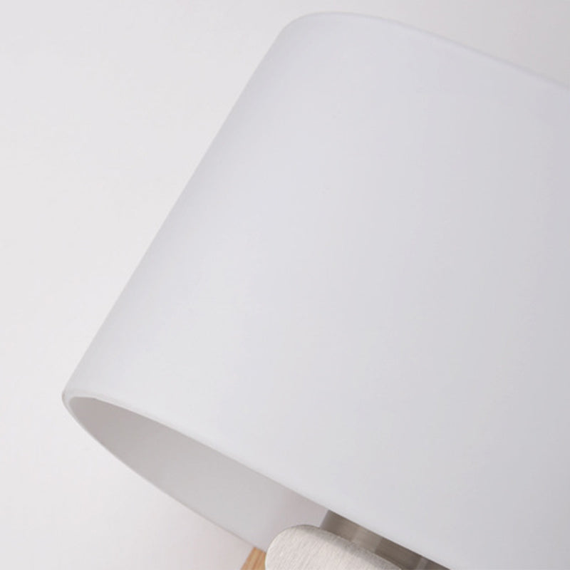 Oval Glass Shade Simplicity Wall Lamp Adjustable Spotlight Design Modern Style LED Bedside Reading Light with Wooden Base